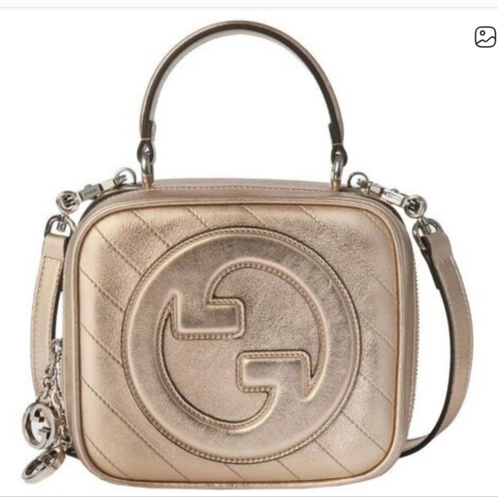 Gucci Marmont Metallic Gold Crossbody Bag